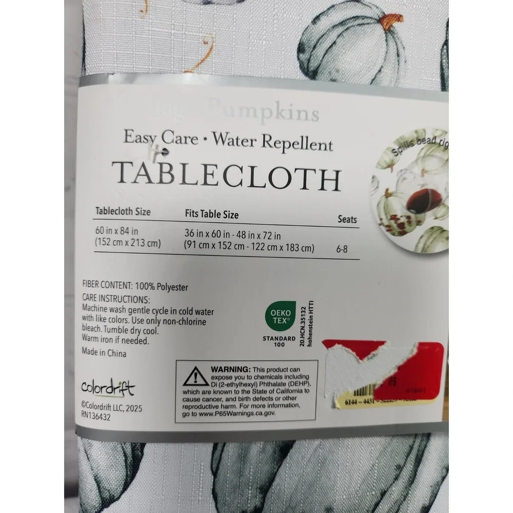 NEW-Colordrift THANKSGIVING Tablecloth 60